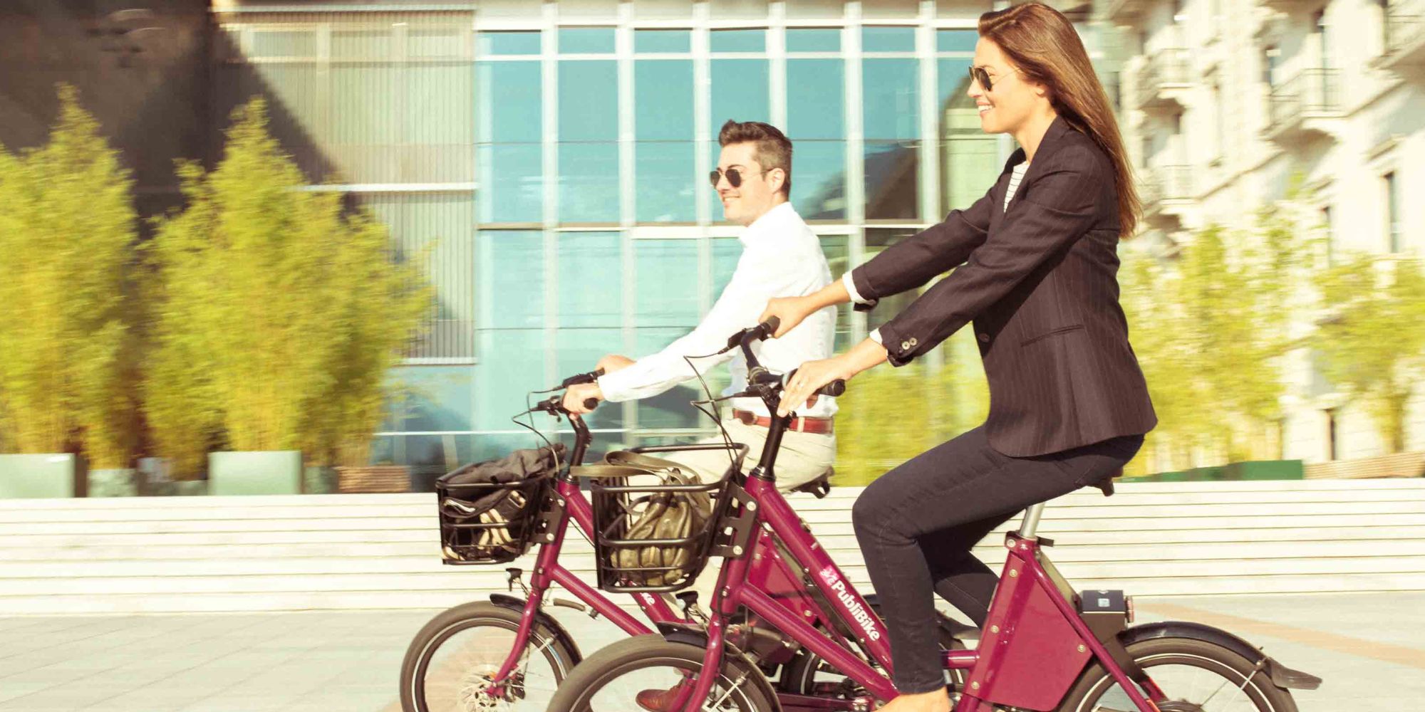 Woman riding a PubliBike